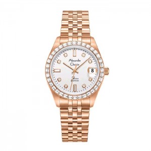 Alexandre Christie AC 5013 Rosegold White Diamond Ring LDBRGSLDR